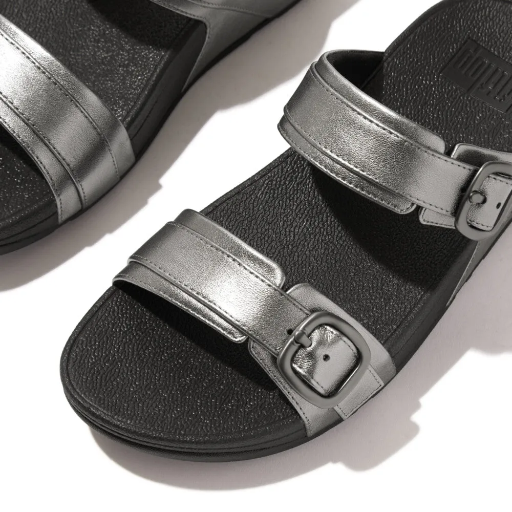 รองเท้าแตะแบบสวม ผู้หญิง รุ่น LULU ADJUSTABLE METALLIC-LEATHER SLIDES