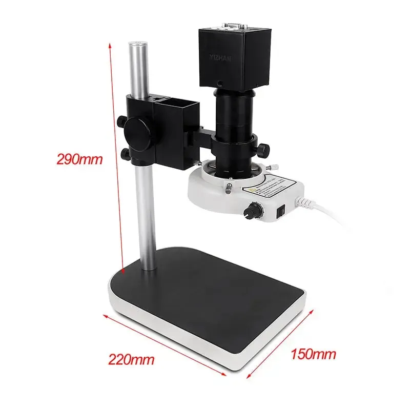 13MP HDMI VGA Industrial Microscope Camera C Mount Lens Ring Light Lamp