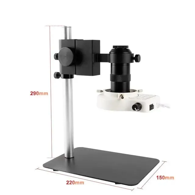 13MP HDMI VGA Industrial Microscope Camera C Mount Lens Ring Light Lamp