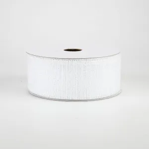 1.5" Elegant Metallic Weave Ribbon: White Iridescent (10 Yards)