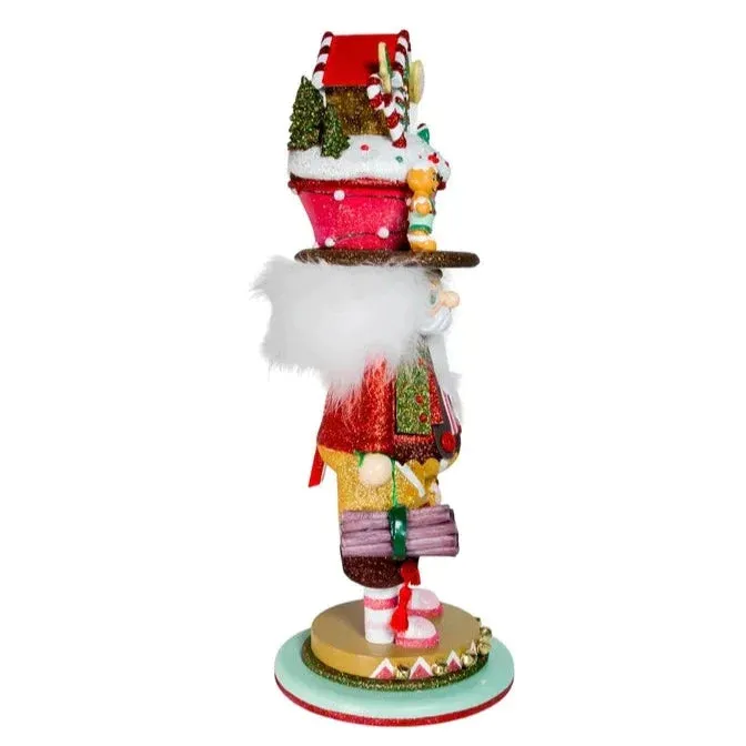 18" Hollywood Nutcrackers™ LED Gingerbread House Hat Nutcracker