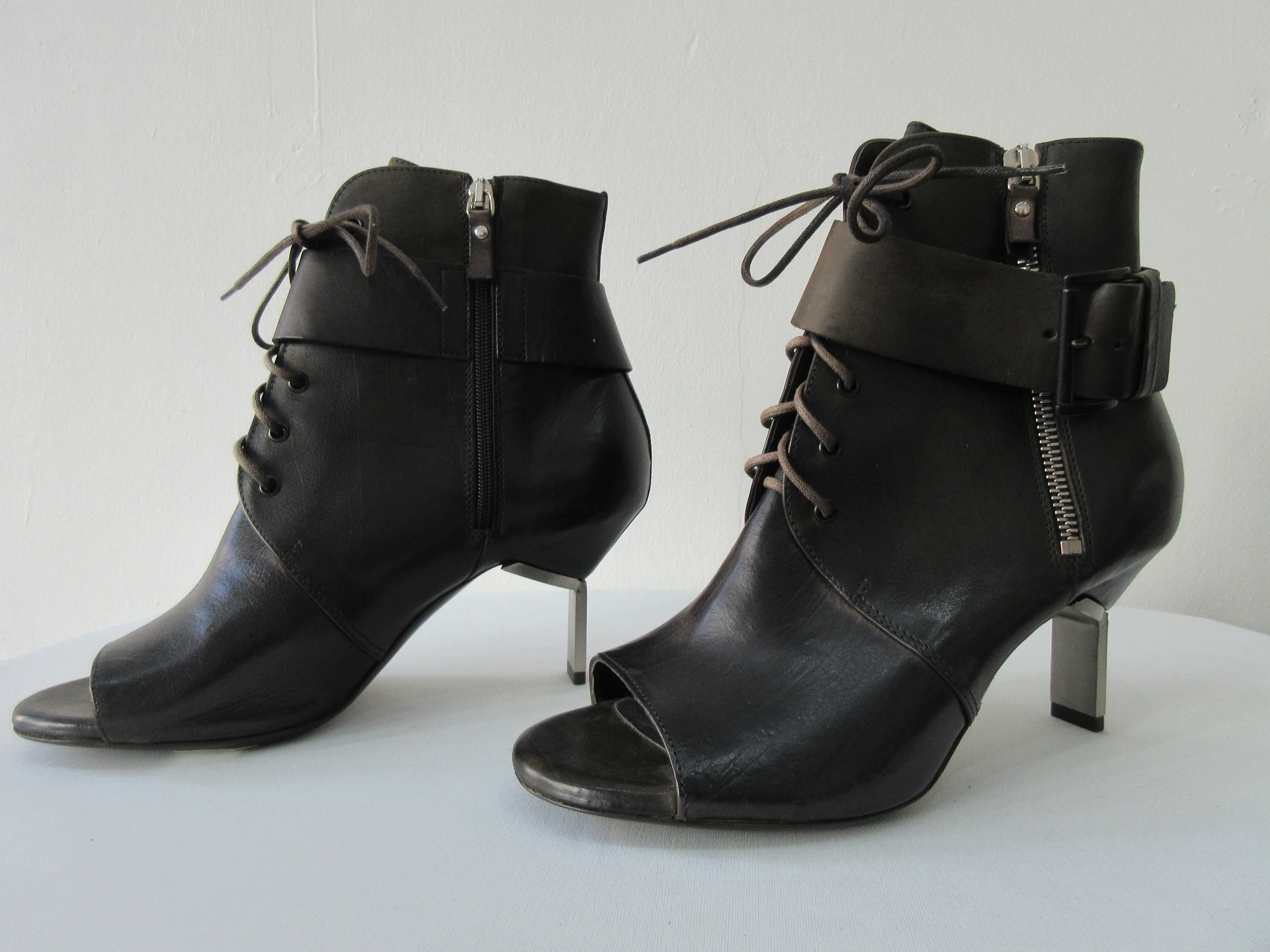 20S10 -Vic Matie Laced & Buckled Open Toe Boot