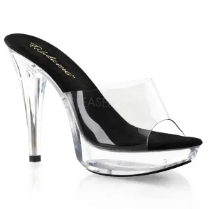 5 Inch Heel COCKTAIL-501 Clear-Black Sole