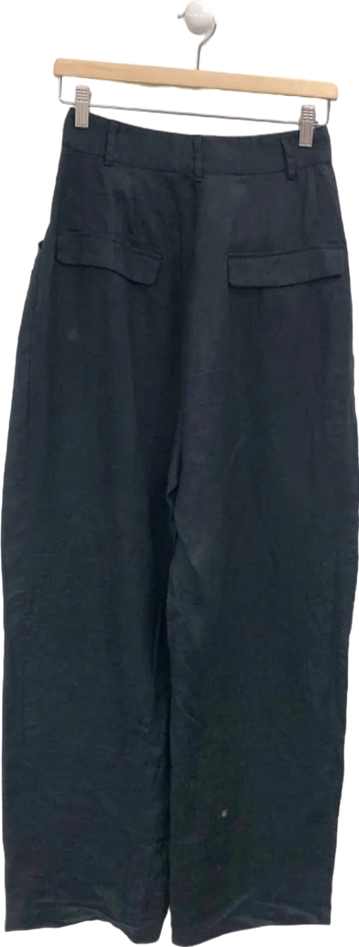 AEXAE Black Linen Trousers UK XS