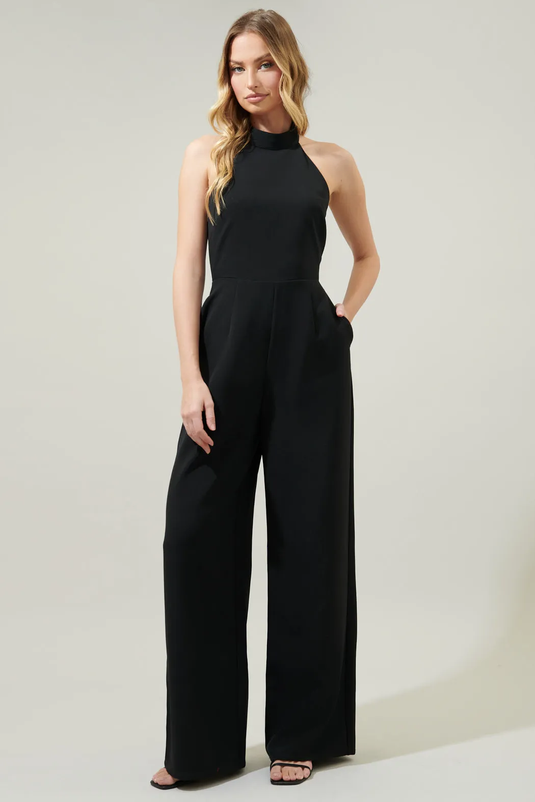 After Hours Backless Halter Jumpsuit