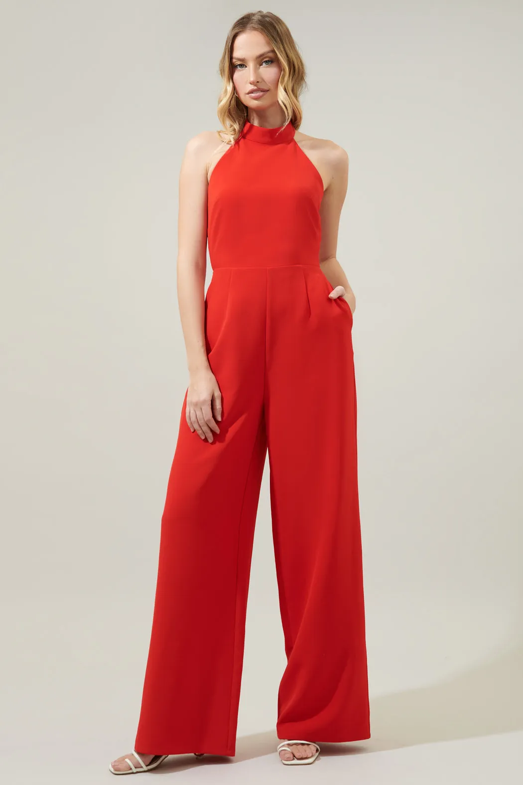 After Hours Backless Halter Jumpsuit