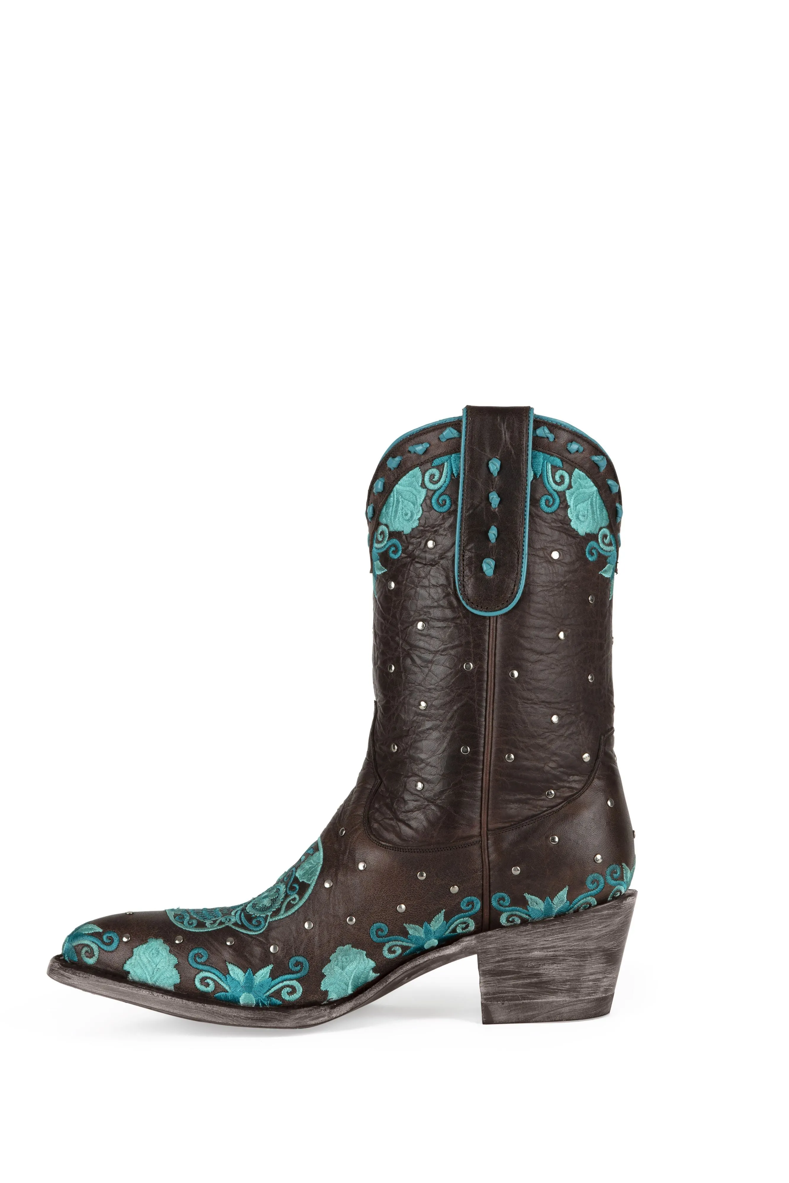 Allens Brand - Malarkey - Almond Toe - Chocolate/Turquoise