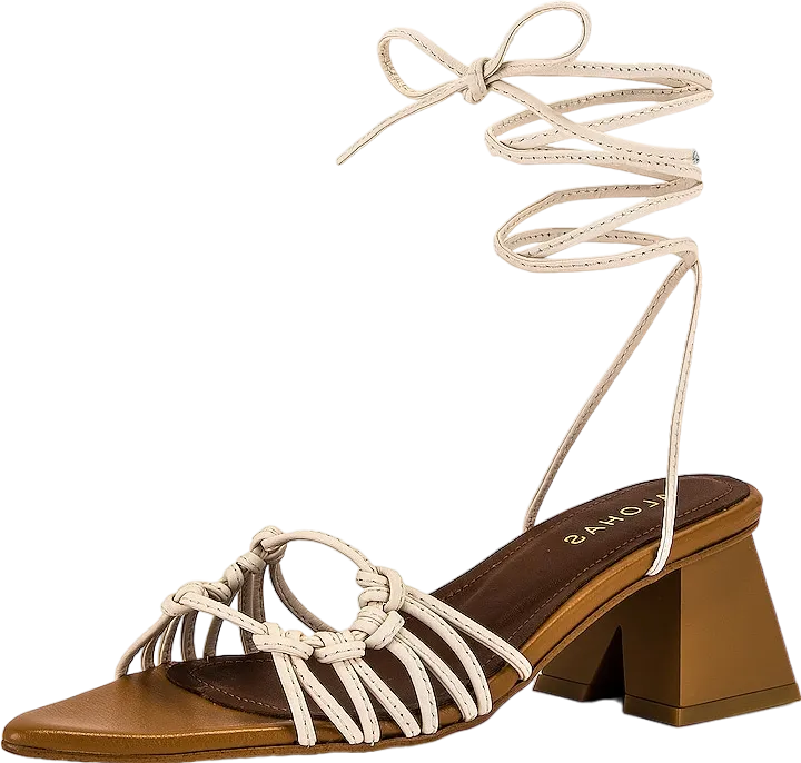 alohas Beige Ivory / Camel Mirage Strappy Sandals UK 7 EU 40 👠