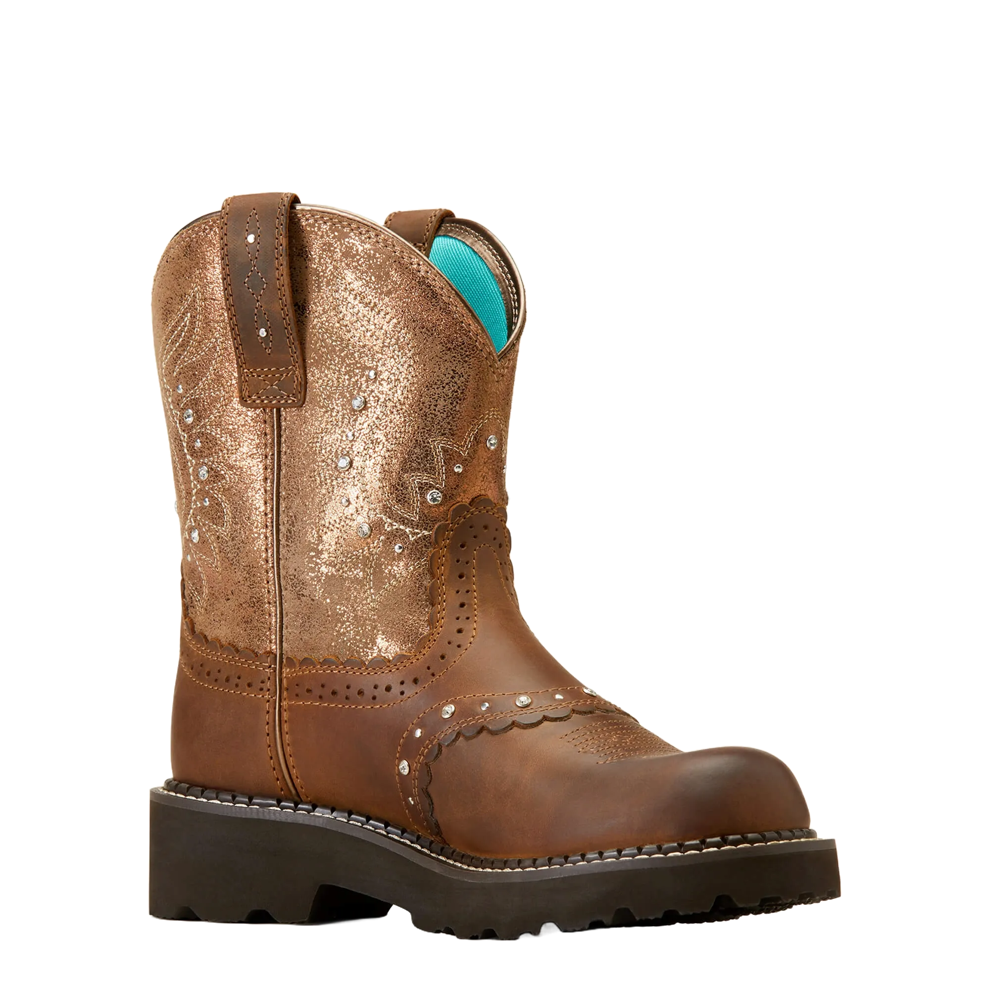 Ariat Ladies Gembaby Distressed Brown Fatbaby Western Boot 10047013