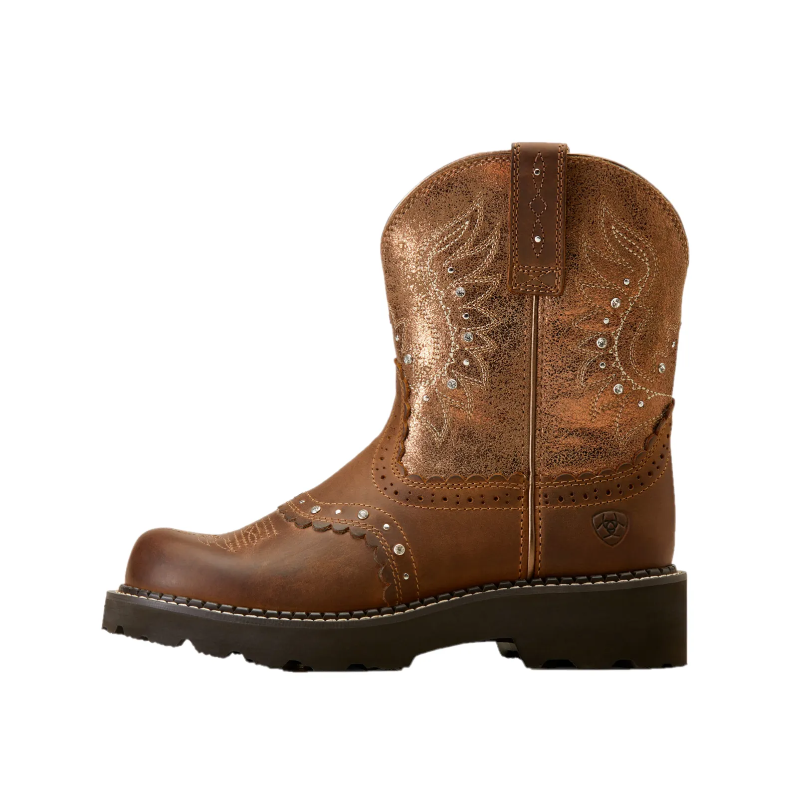 Ariat Ladies Gembaby Distressed Brown Fatbaby Western Boot 10047013