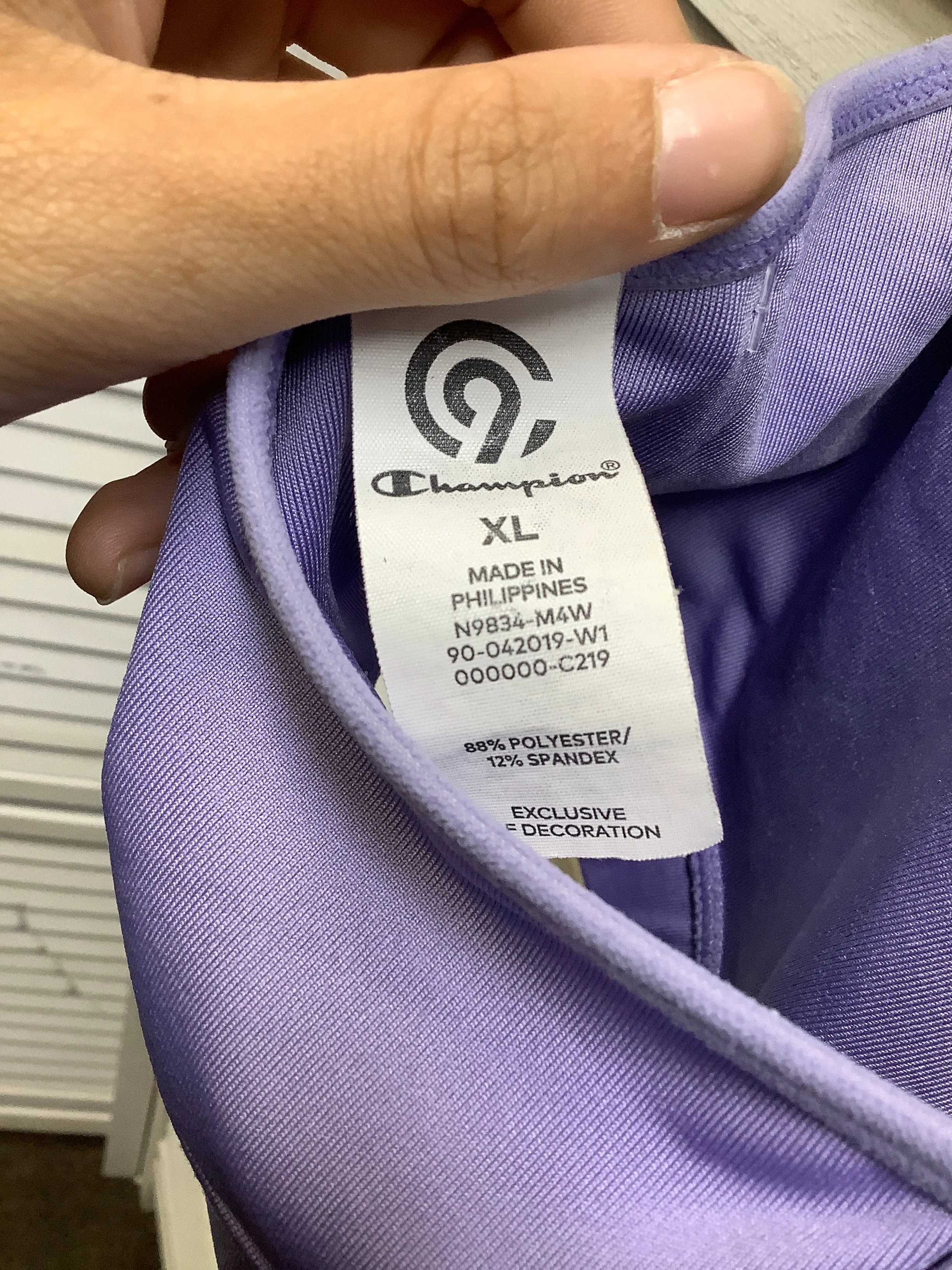 Athletic Bra By Champion In Purple, Size: Xl