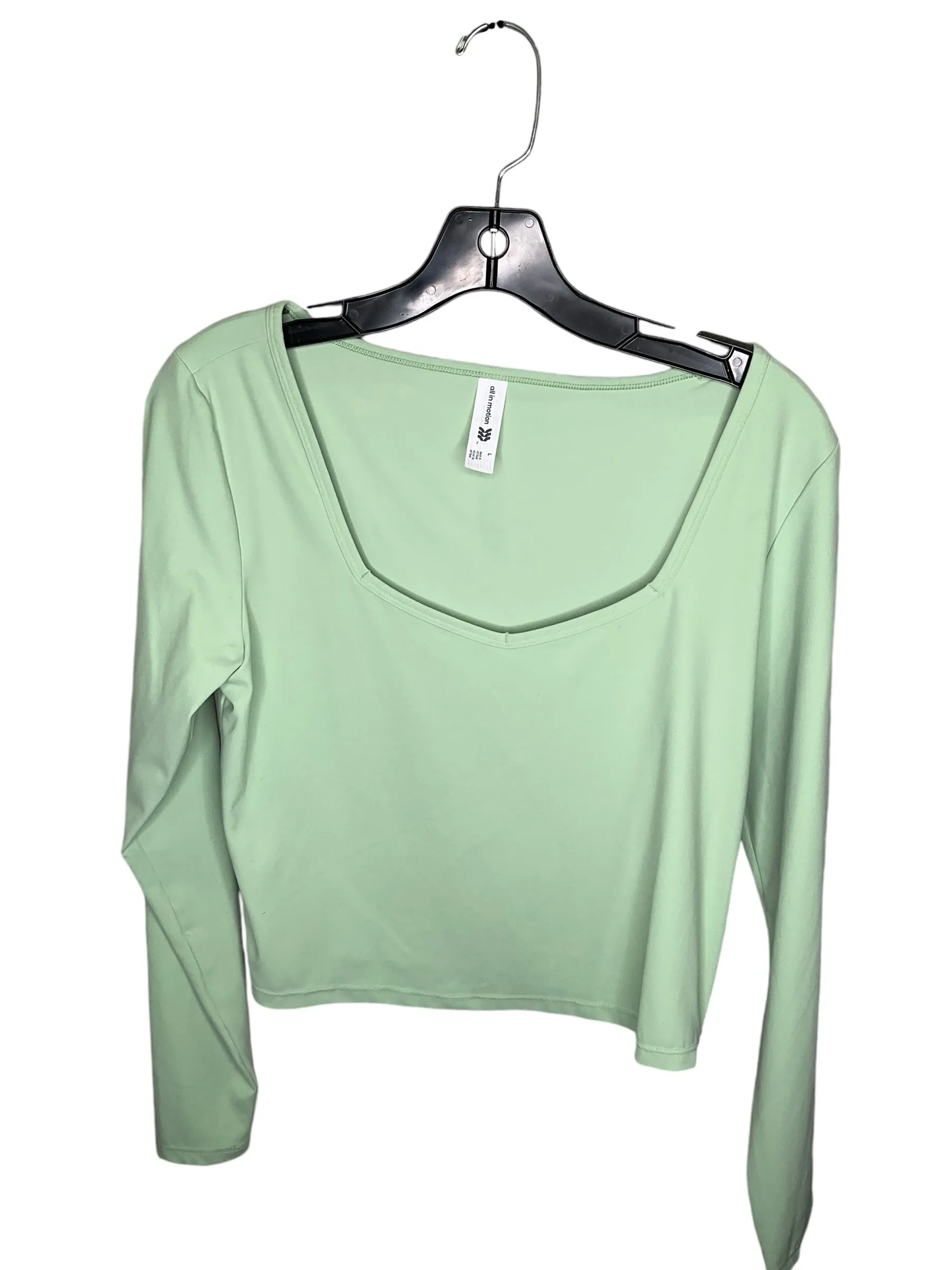 Athletic Top Long Sleeve Crewneck By All In Motion In Green, Size: L