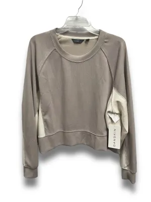 Athletic Top Long Sleeve Crewneck By Danskin In Tan, Size: L