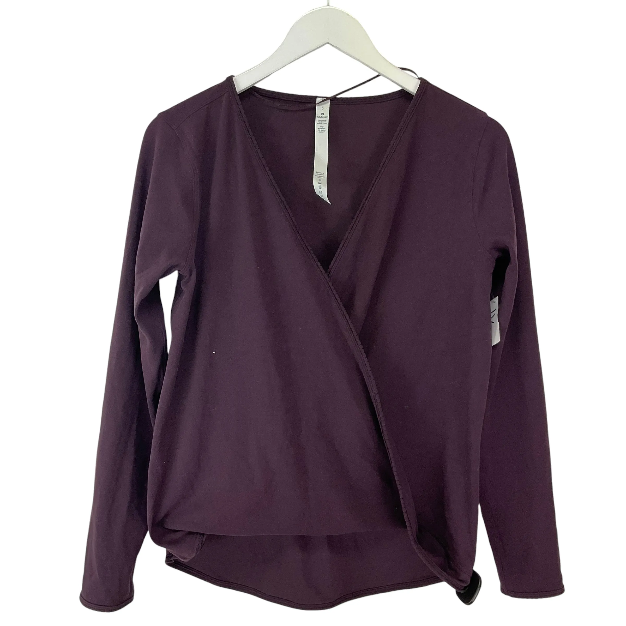 Athletic Top Long Sleeve Crewneck By Lululemon In Purple, Size: 6