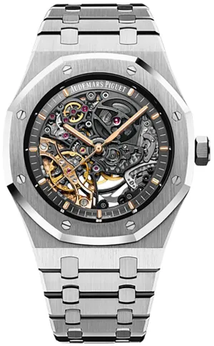 Audemars Piguet Royal Oak Double Balance Wheel Openwork/ Stainless Steel/ Skeleton Dial (Ref#15407ST.OO.1220ST.01)