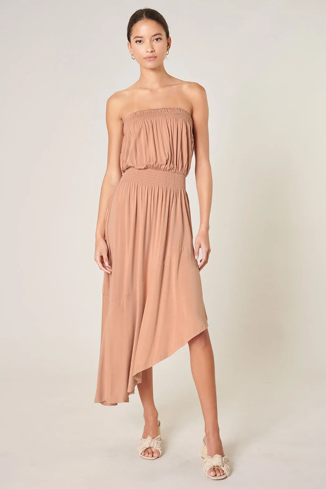 Ayanna Asymmetric Tube Midi Dress