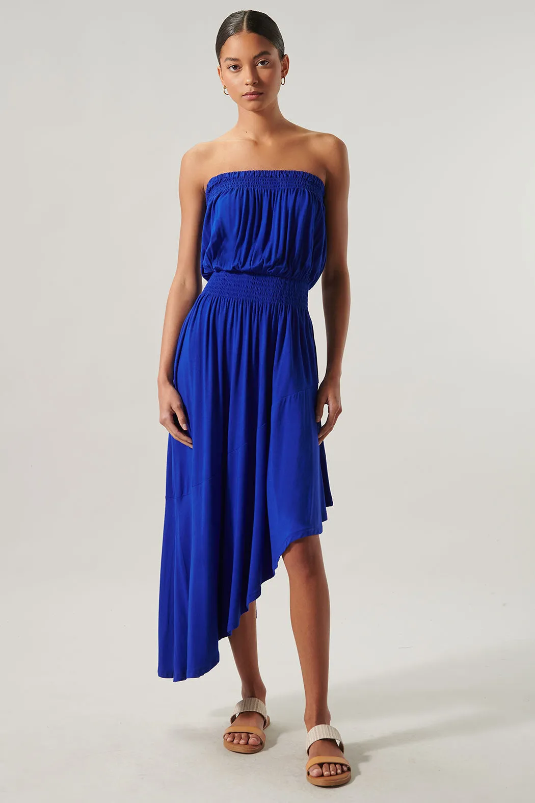 Ayanna Asymmetric Tube Midi Dress