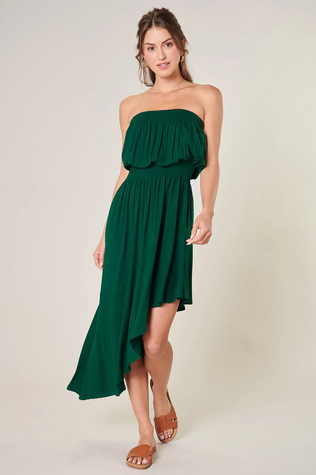 Ayanna Asymmetric Tube Midi Dress