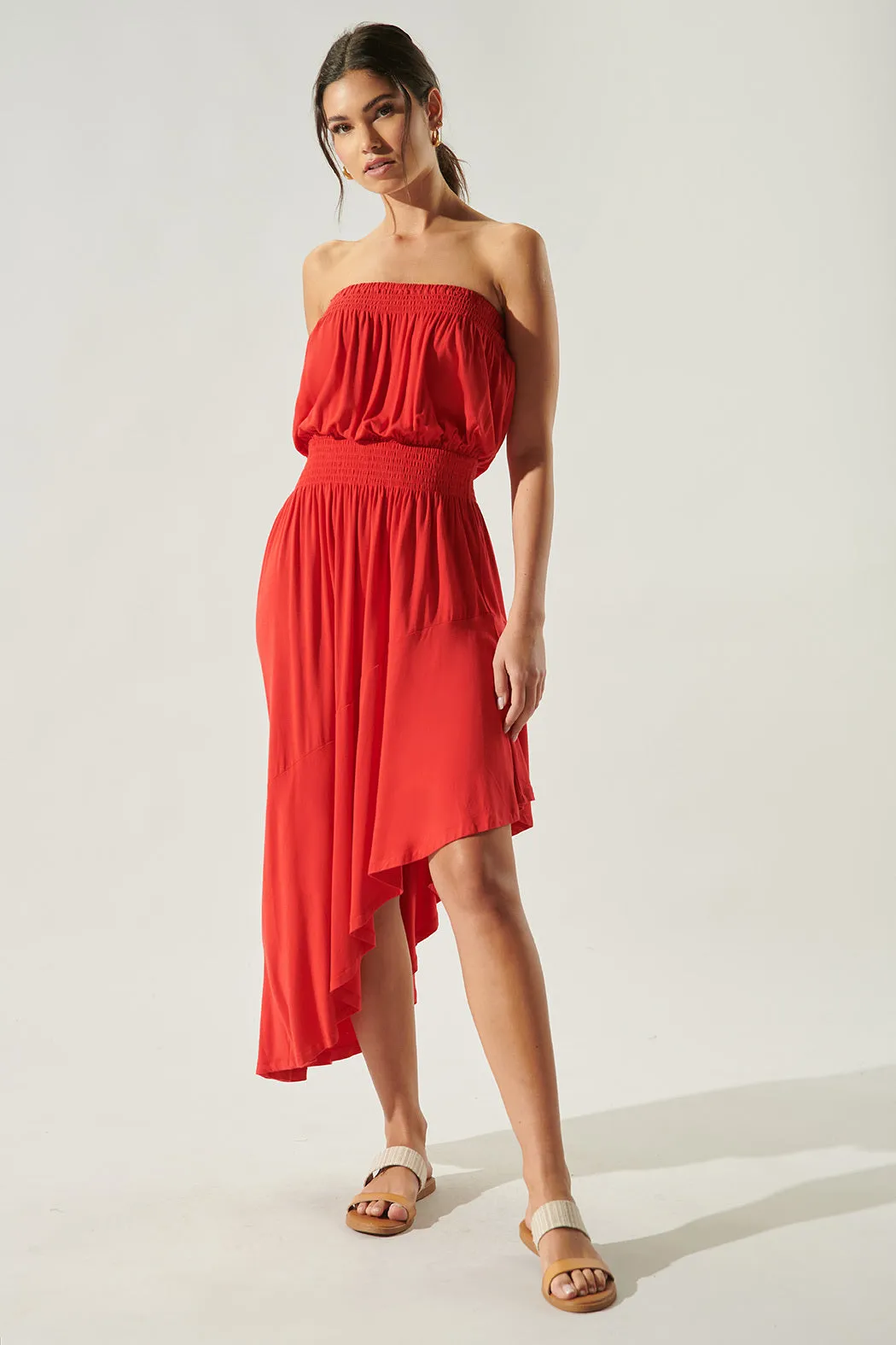 Ayanna Asymmetric Tube Midi Dress