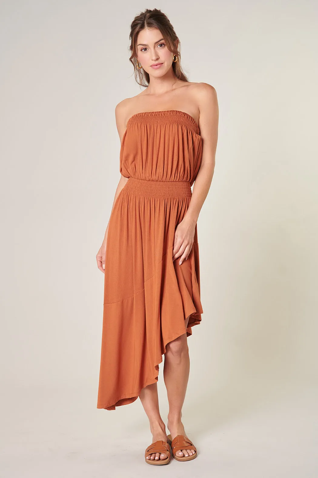 Ayanna Asymmetric Tube Midi Dress