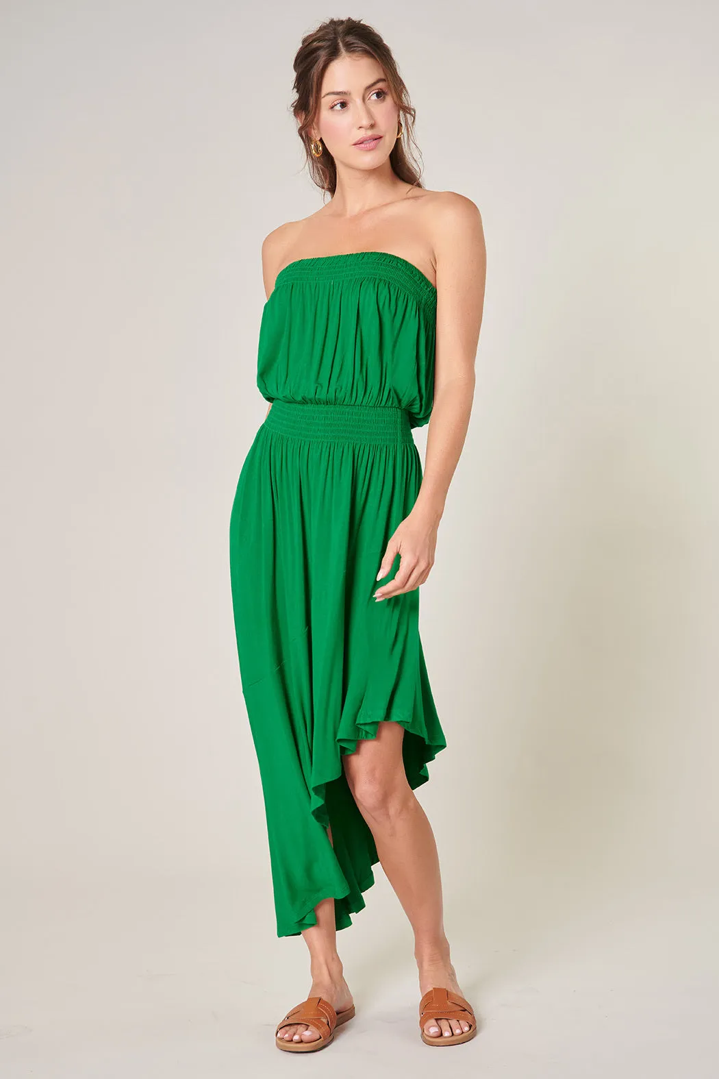 Ayanna Asymmetric Tube Midi Dress