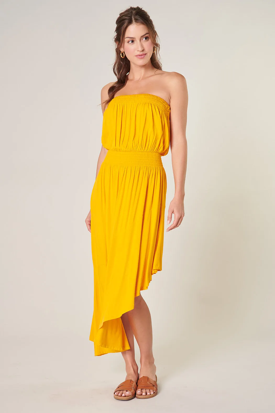 Ayanna Asymmetric Tube Midi Dress