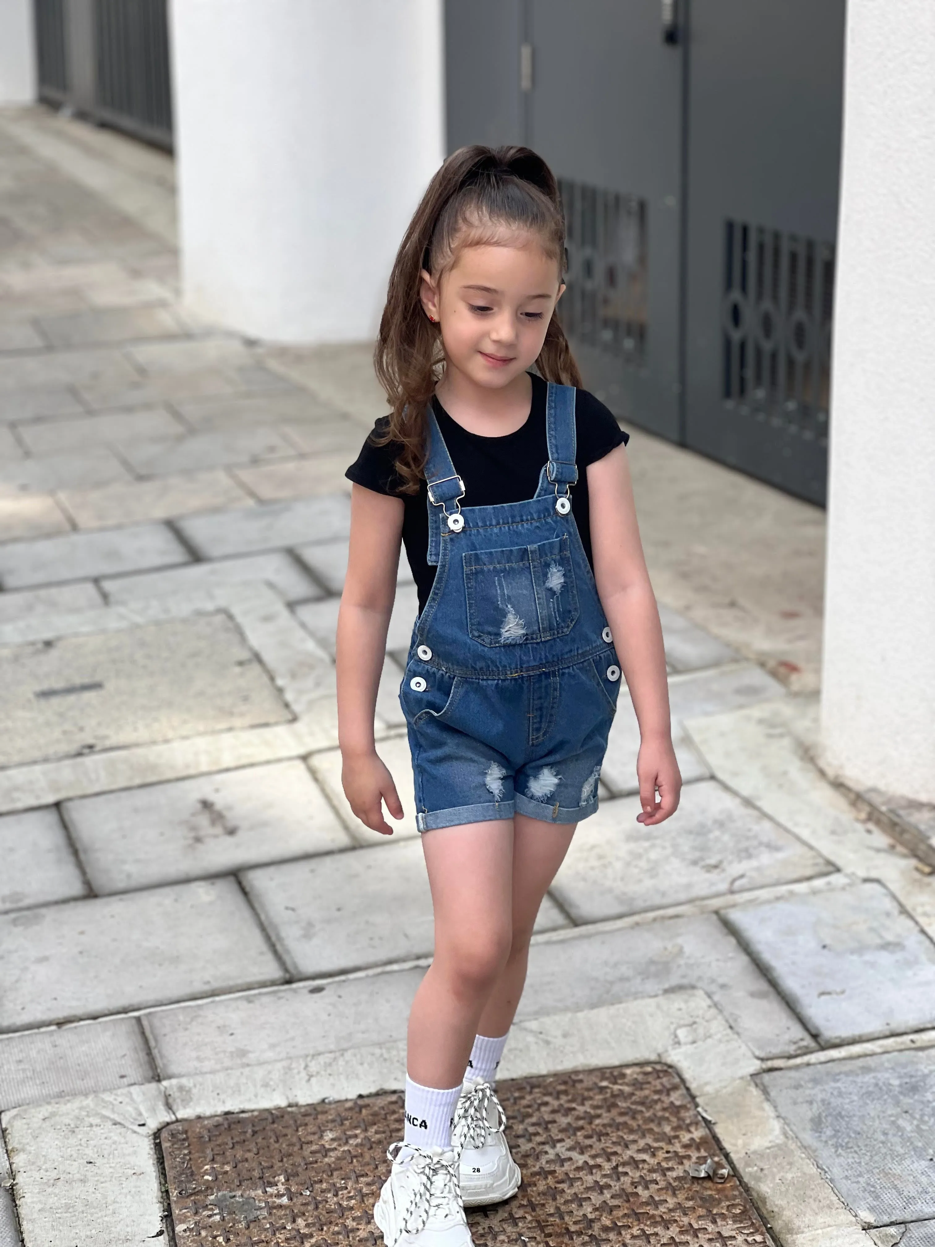 Baby Toddler Ripped Style Denim Shortalls