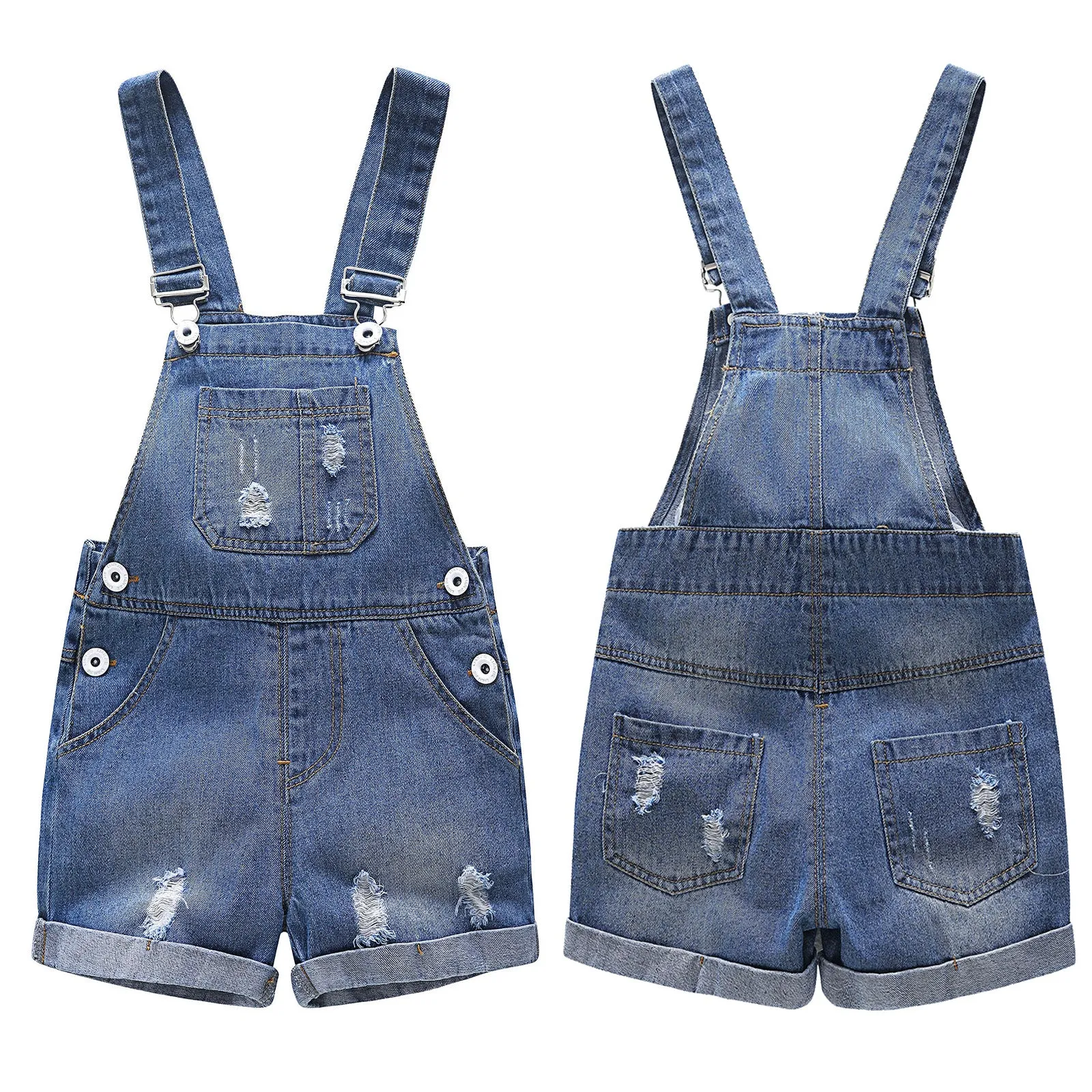 Baby Toddler Ripped Style Denim Shortalls