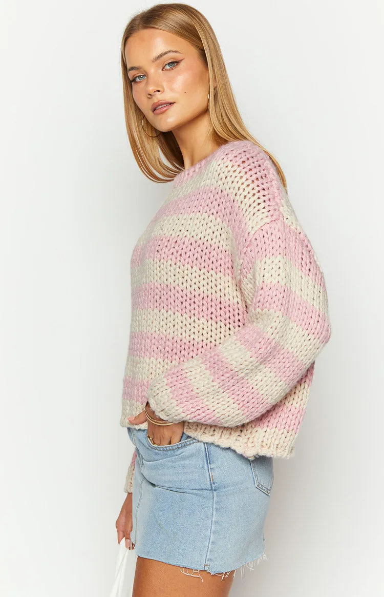 Bea Pink Striped Sweater