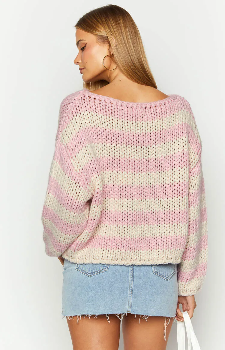 Bea Pink Striped Sweater