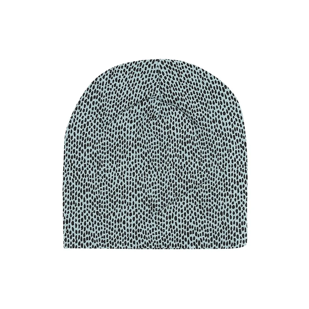 Beanie 1y-3y w/Pebbles - Sterling Blue, AOP Pebbles Mini