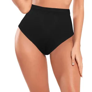 Black Women's High-Waisted Bikini Bottom