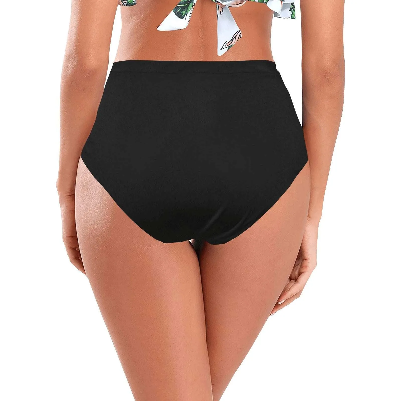 Black Women's High-Waisted Bikini Bottom