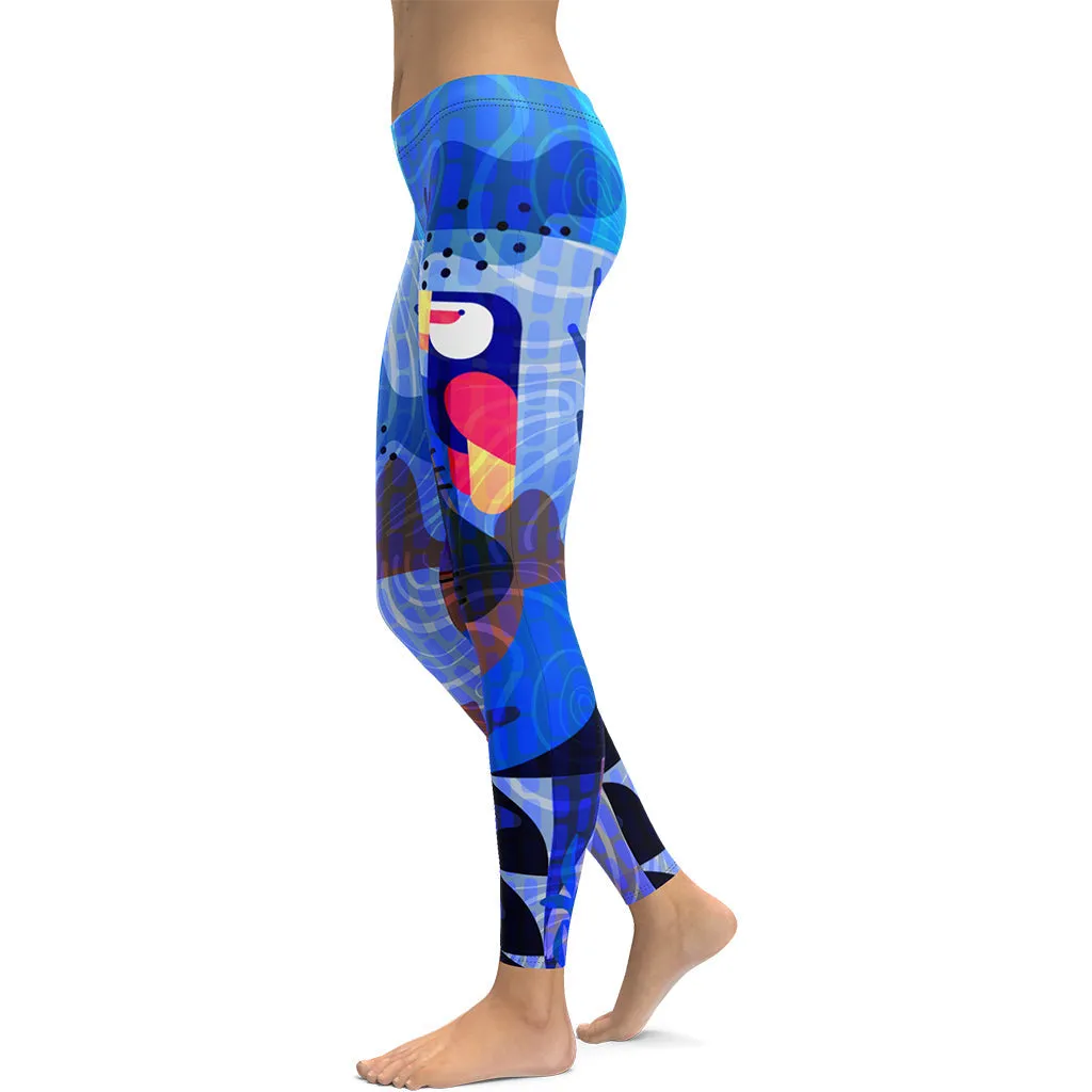 Blue Abstract Leggings