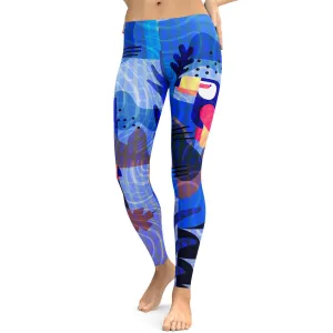 Blue Abstract Leggings