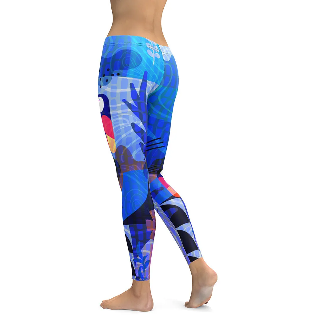 Blue Abstract Leggings