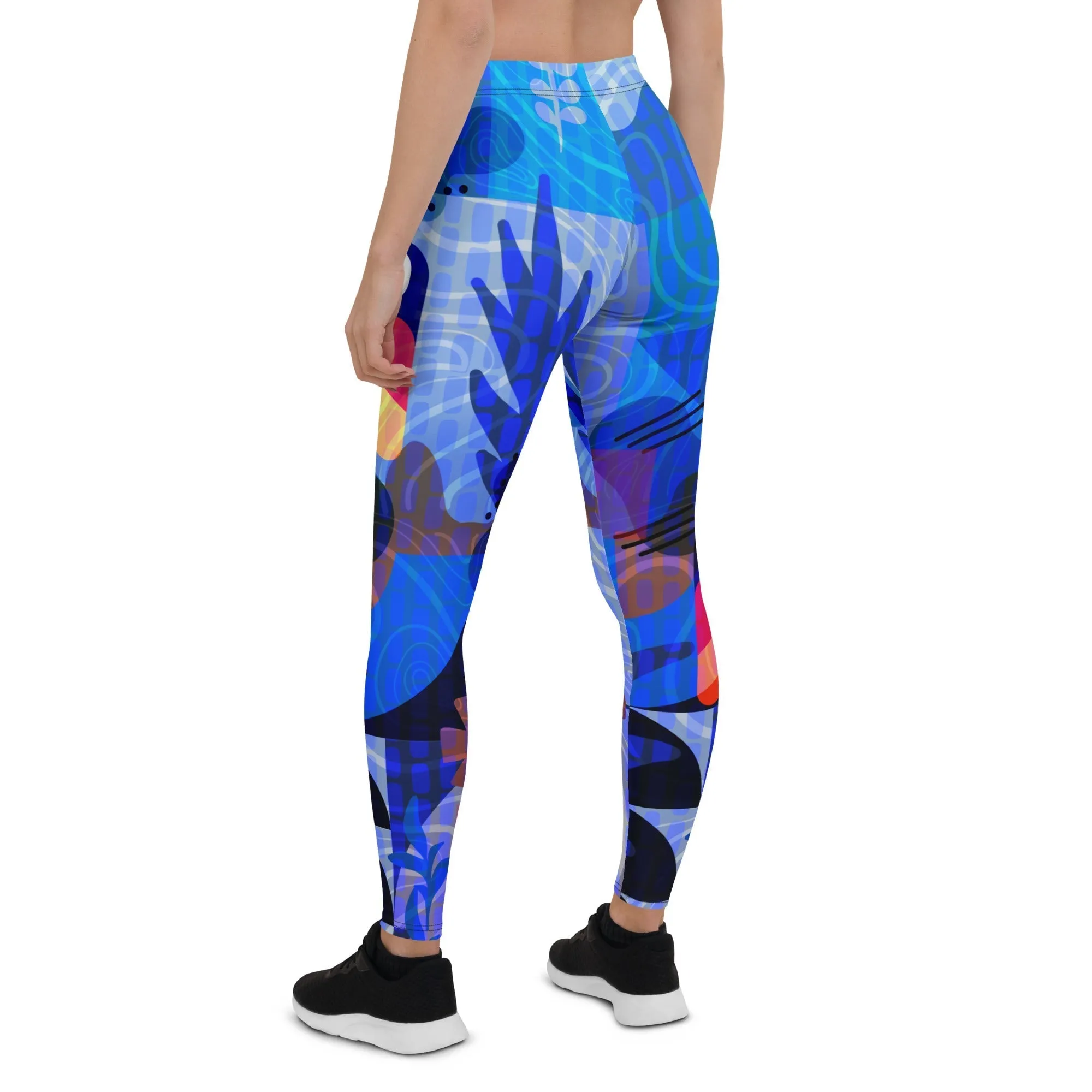 Blue Abstract Leggings