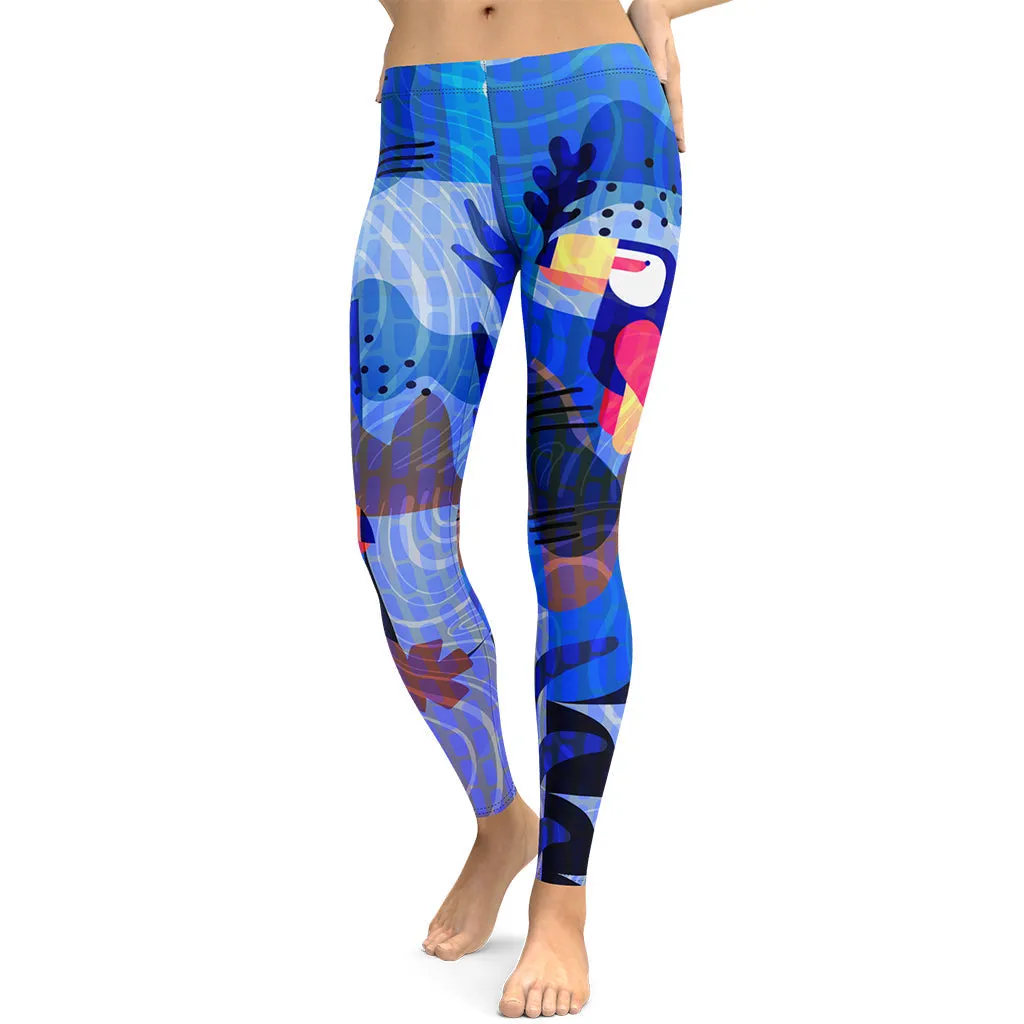 Blue Abstract Leggings