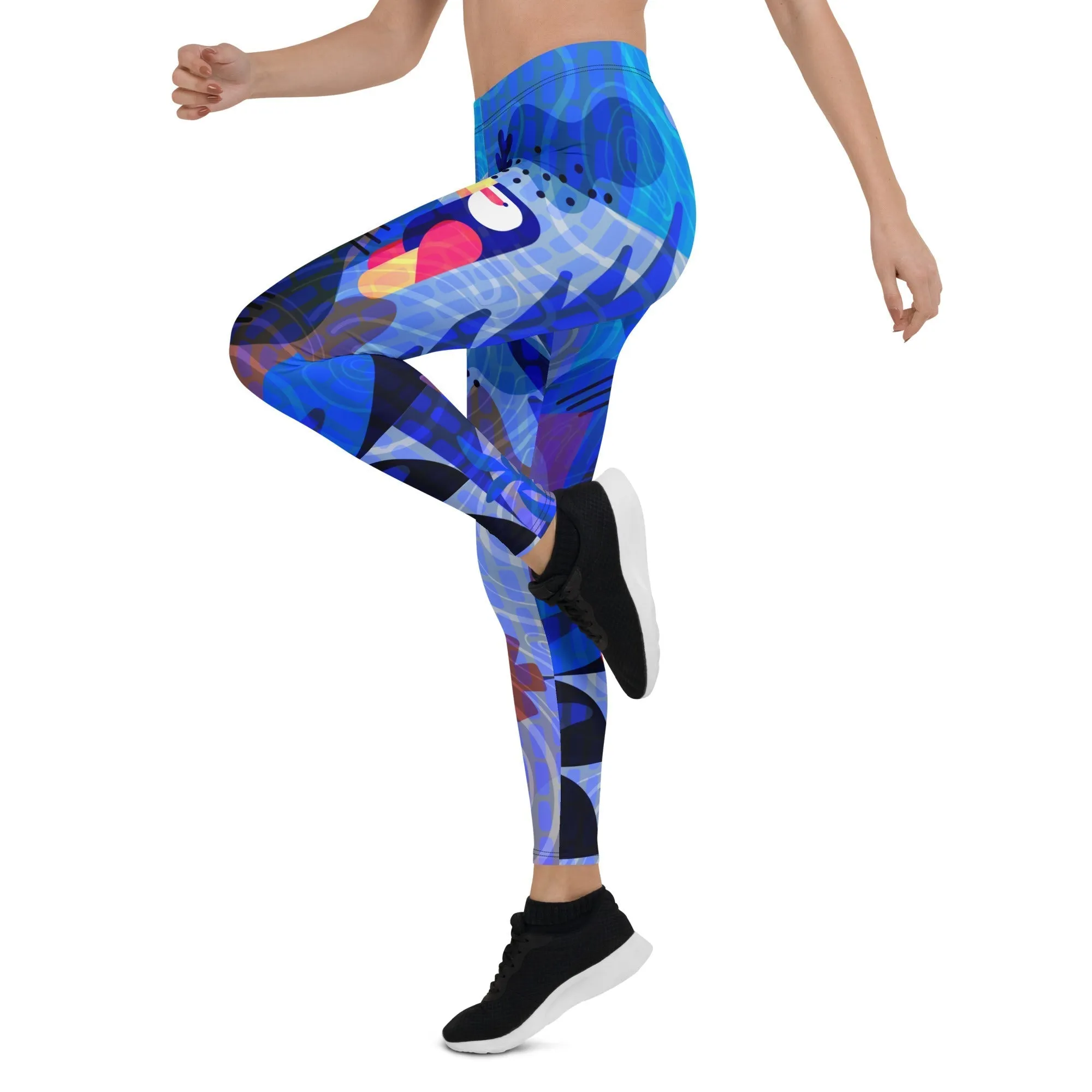 Blue Abstract Leggings