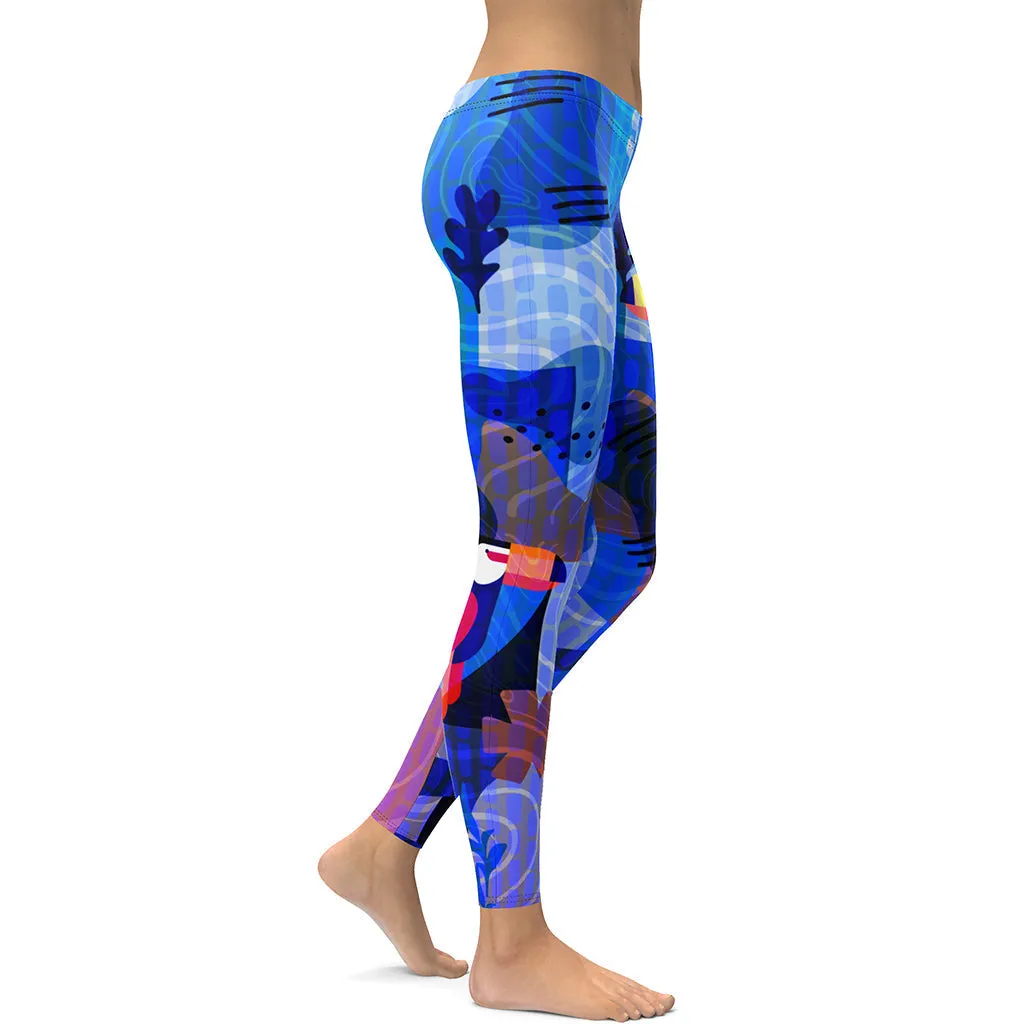 Blue Abstract Leggings