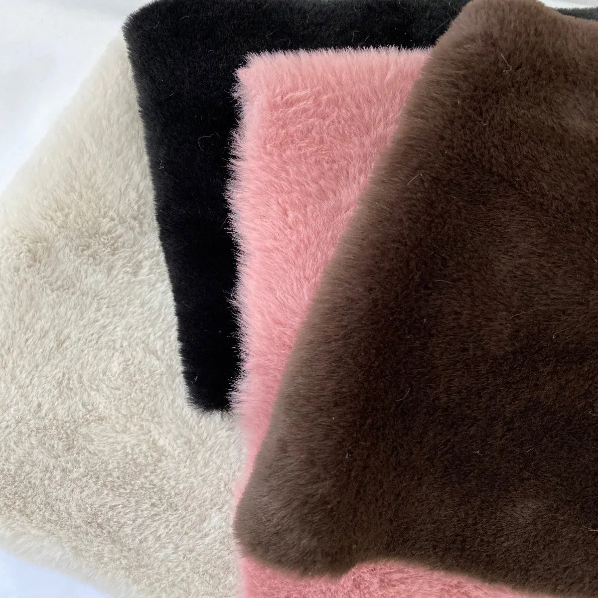 Brown Rabbit Soft Plush Short Pile Faux Fur Fabric