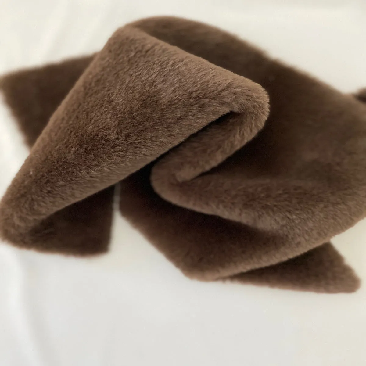 Brown Rabbit Soft Plush Short Pile Faux Fur Fabric