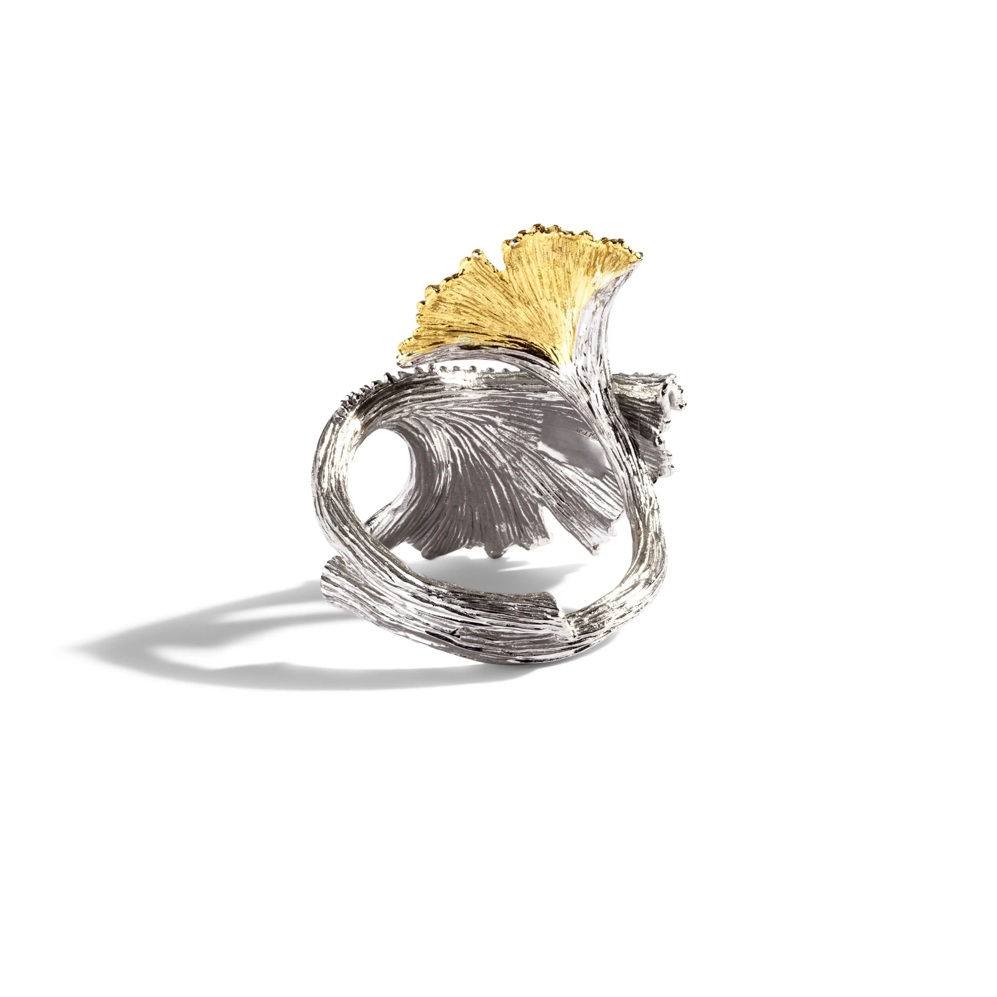 Butterfly Ginkgo Ring with Diamonds