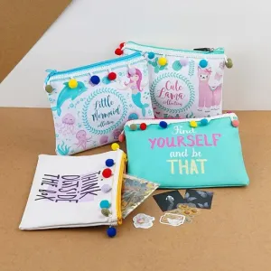 Canvas Stationery and Makeup Pouch