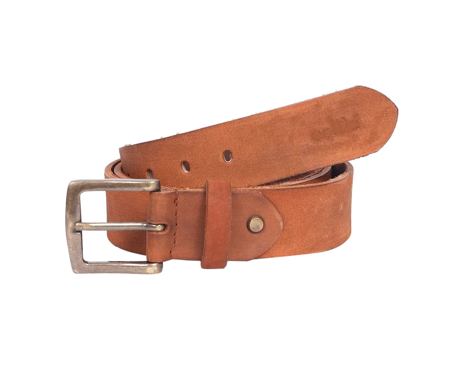 Celtic Premium Tan Leather Belt With Golden Buckle, Art: LB-823