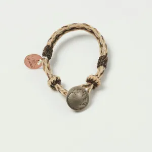 Chamula Horsehair Concho Bracelet - Beige Mix