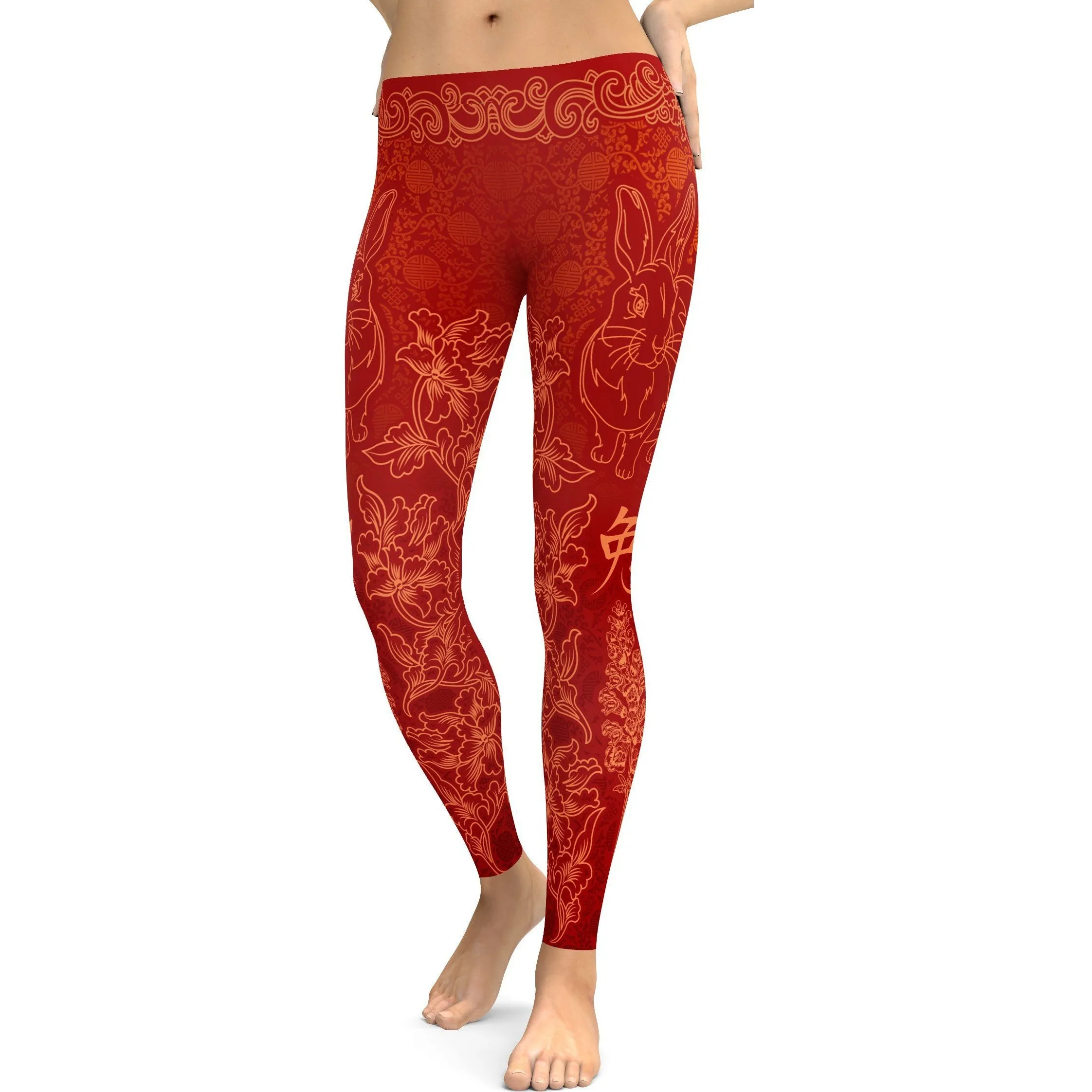 Chinese Zodiac Rabbit Leggings