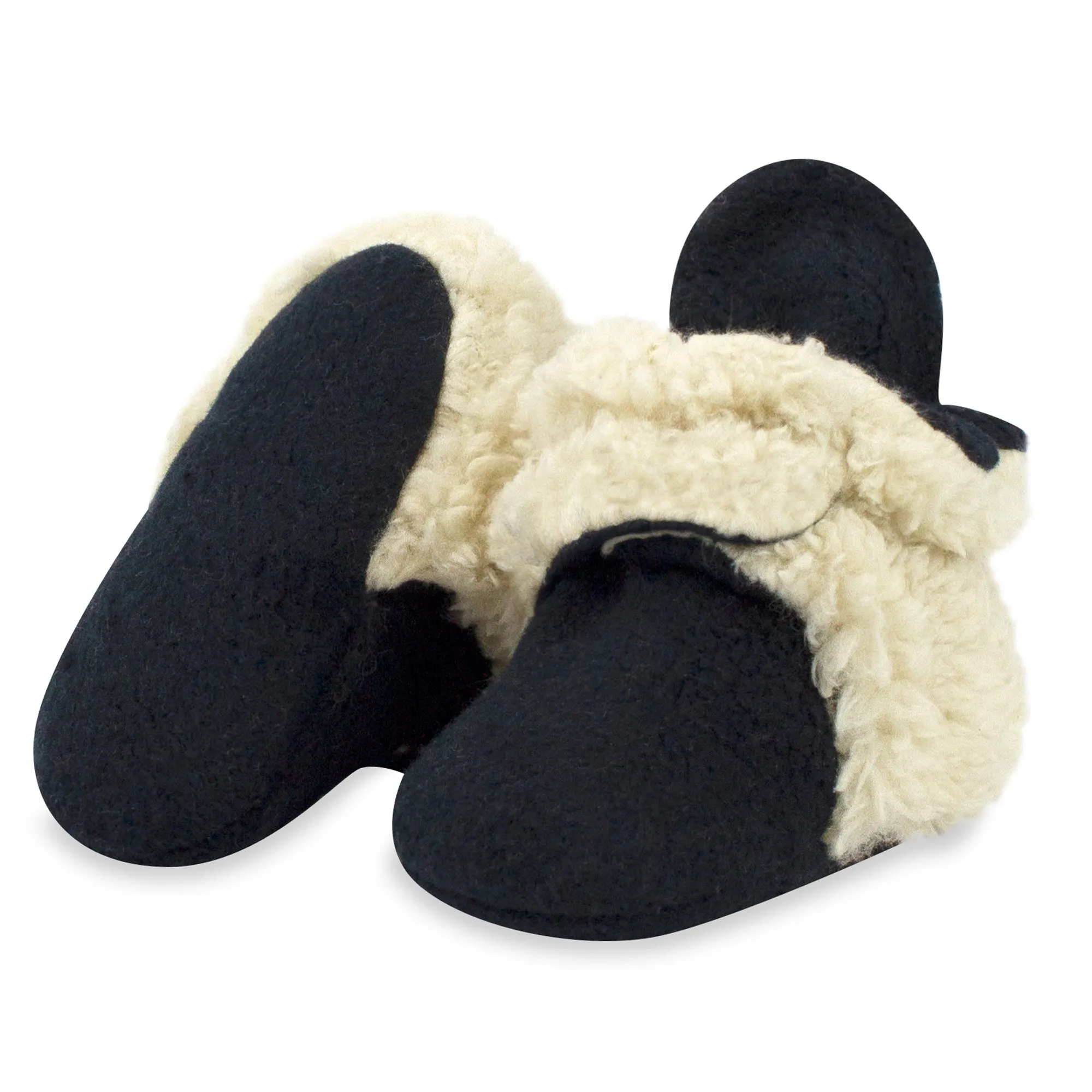 Cozie Furry Gripper Baby Bootie - Black