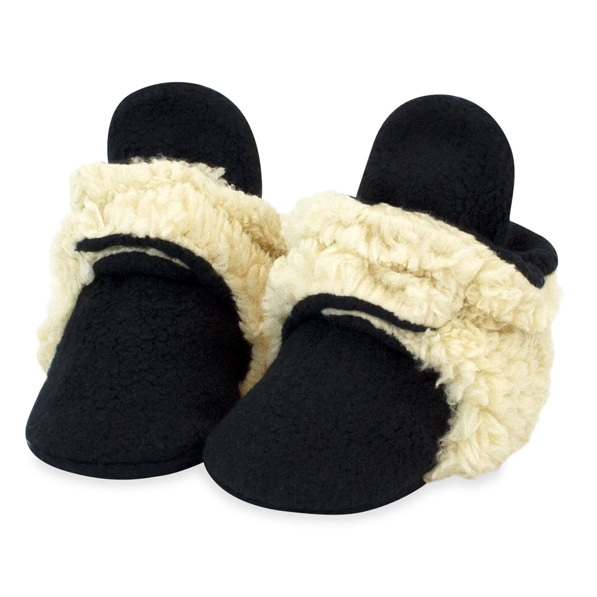 Cozie Furry Gripper Baby Bootie - Black