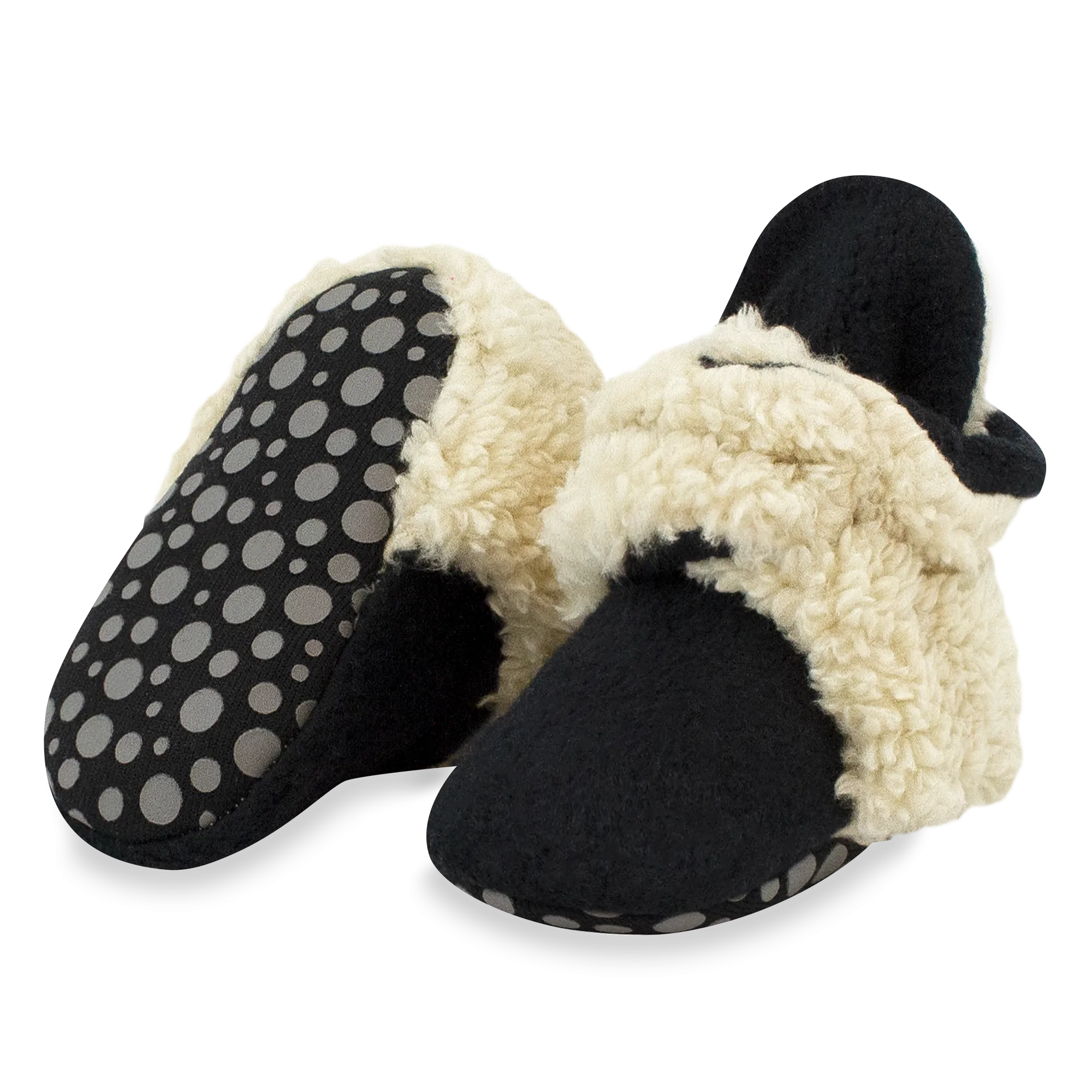 Cozie Furry Gripper Baby Bootie - Black